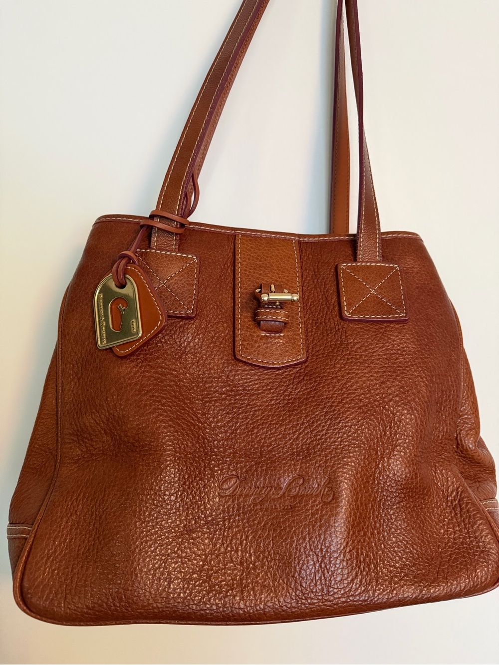 Dooney & Bourke Chestnut Brown Pebbled Leather Shoulder Bag - Picture 2 of 10